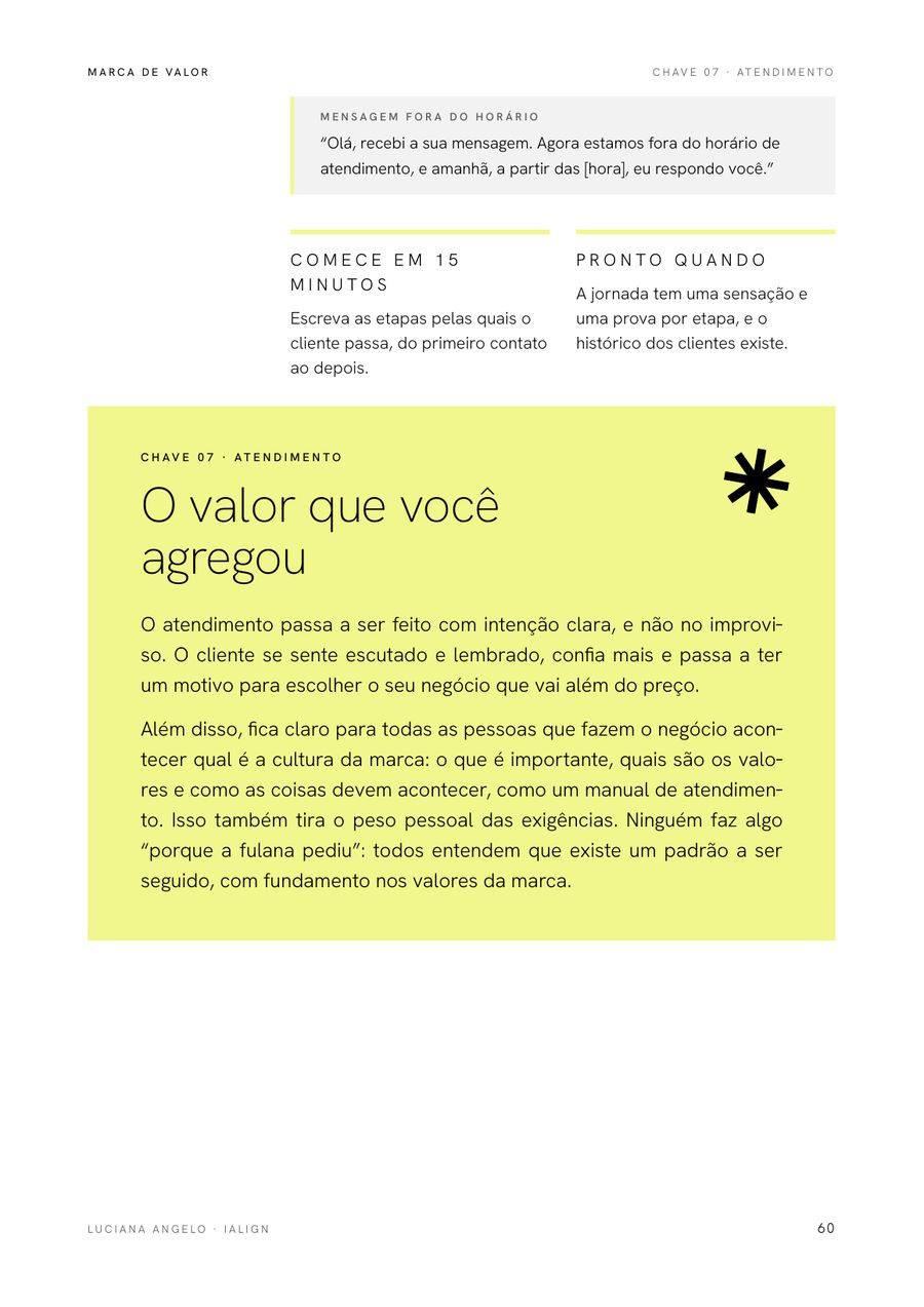 Página do guia: O valor que você agregou
